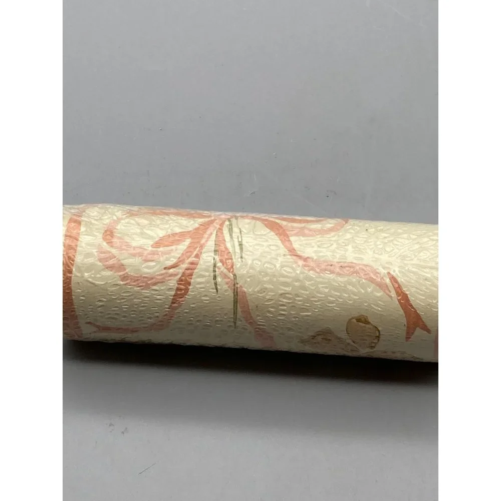Authentic NOS Vintage Wallpaper Border, Yellow Wildflowers in Pink Bow Bouquet
